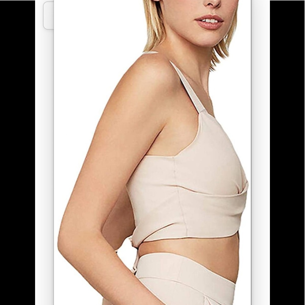 BCBGMAXAZRIA Sash Tie Crop Top Cami Shirt - Picture 2 of 3